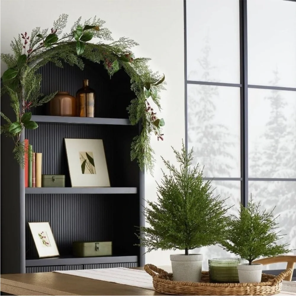 Faux Cedar & Magnolia Leaf with Winterberries Christmas Garland - Hearth & Hand™